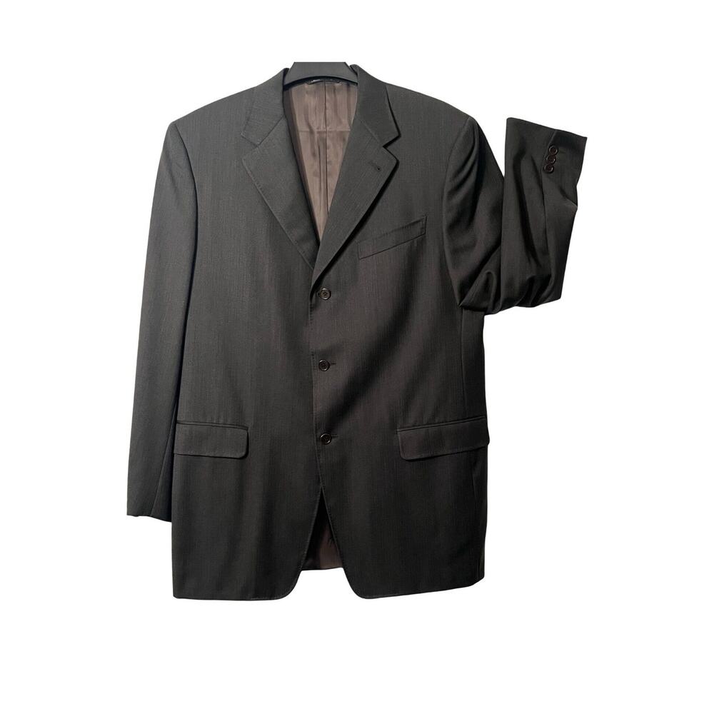 Canali Proposta Blazer Mens 44L EU 54L 100% Wool Made In Italy Gray Classic Luxe